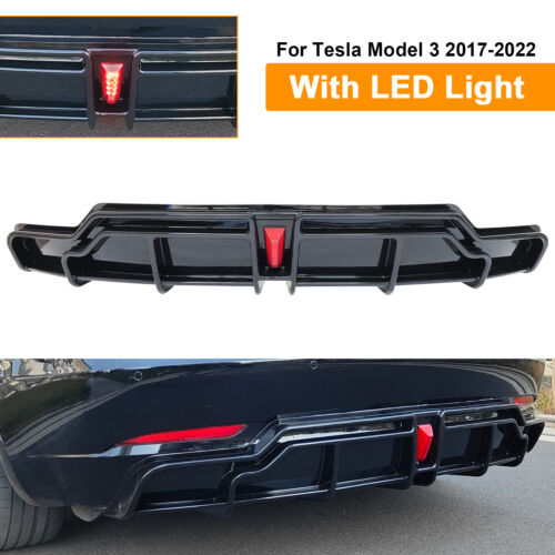 Rear Diffuser Lip With Brake Light for Tesla Model 3 2017-2023